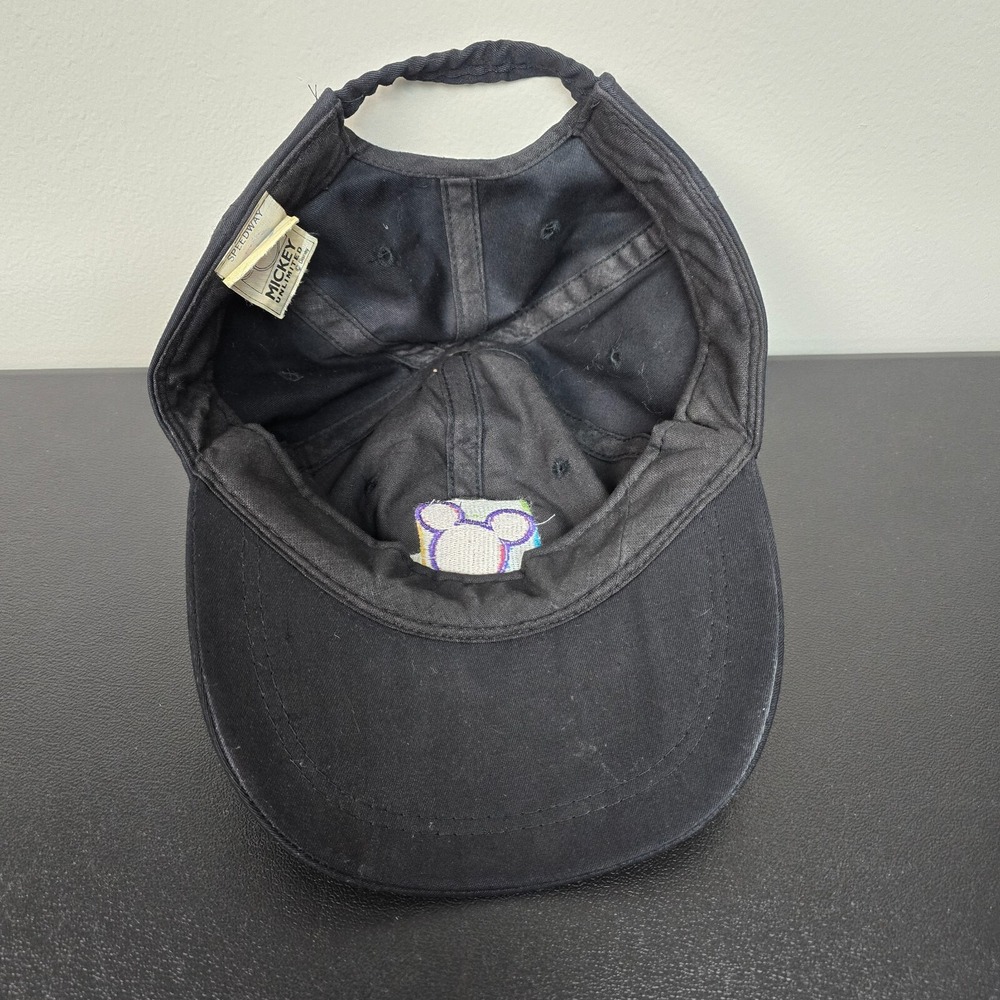 VINTAGE Disney Hat Cap Mens One Size Black Mickey Mouse Unlimited Logo 80s 90s - Picture 7 of 8